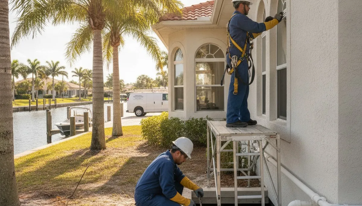 Plumber repairing a pipe in Cape Coral, FL for fast residential plumbing service